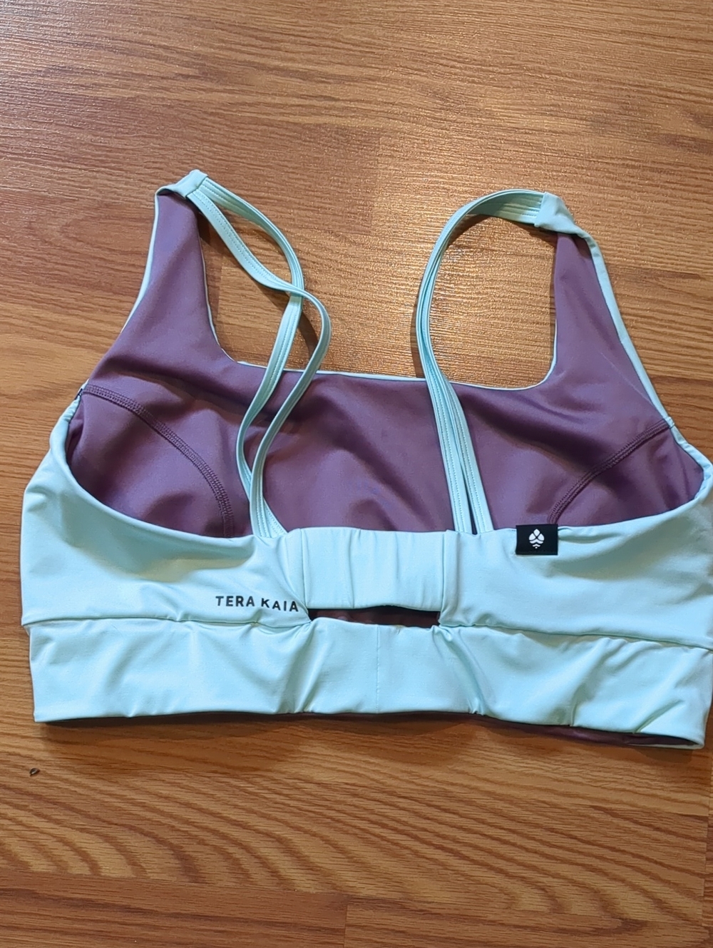 Tera Kaia Aurora Crop Top Basewear Sports Bra Reversible Mauve Mint Size 12